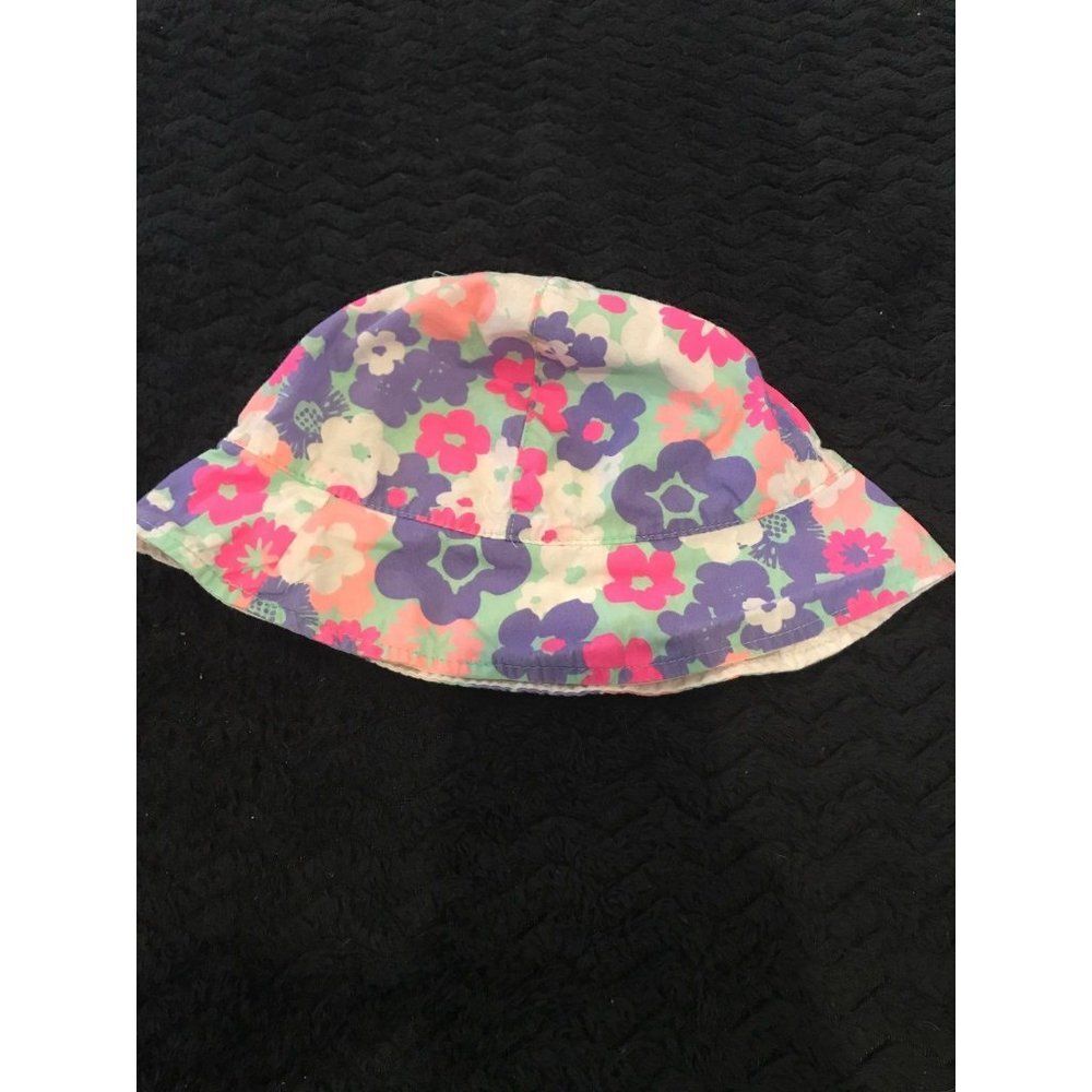 baby toddler Girls 2t- 5t Sun Hat purple pink floral
